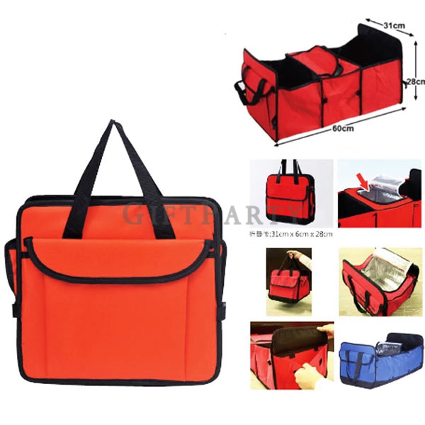 Foldable cargo storage cooler bag with Rope Handles,多功能車用收納保冰袋保溫袋 保冰保溫兩用Foldable cargo storage coole