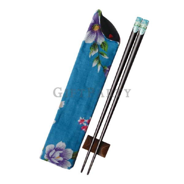 [TT3340812V66-3]花布斜口袋天削筷環保筷木筷
