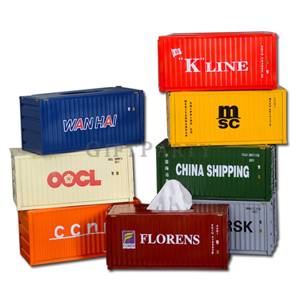 Container shape tissue box,海運貨櫃鐵盒貨櫃面紙盒集貨箱紙巾盒