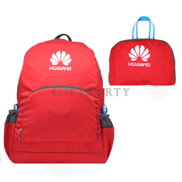 電信贈品 企業贈品-客製折疊雙肩背包休閒背包 logo