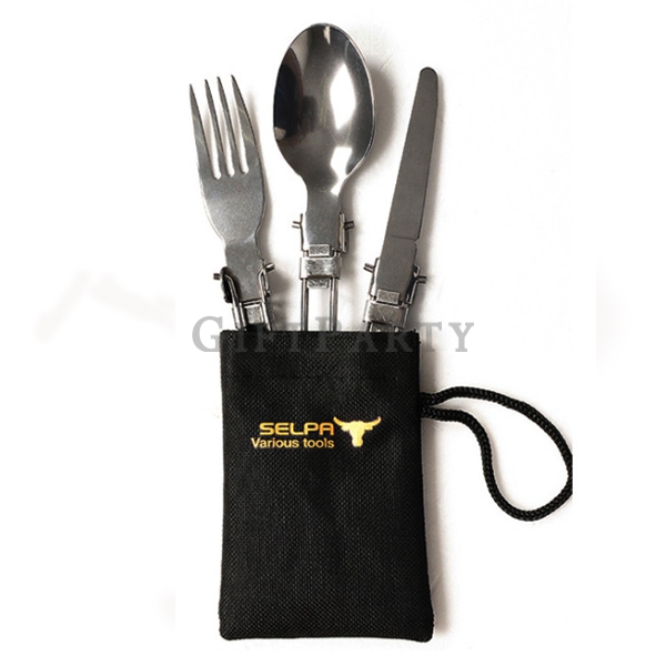 客製化禮品,贈品,禮贈品,股東會禮品-不鏽鋼可折疊三件式餐具組