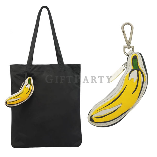GIFTPARTY,客製化禮品,客製造型環保袋,皮革收納環保袋-香蕉造型購物袋PU皮革刺繡