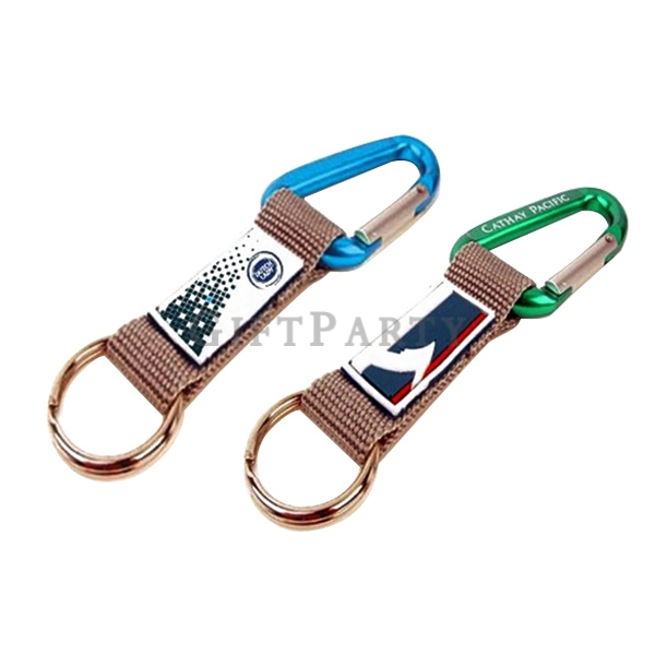 Key Tag with Carabiner,品牌贈品,雜誌附錄,百貨贈品,山登扣鑰匙圈,Customized Lanyard Carabiner Key Ring With Rubber LOGO,