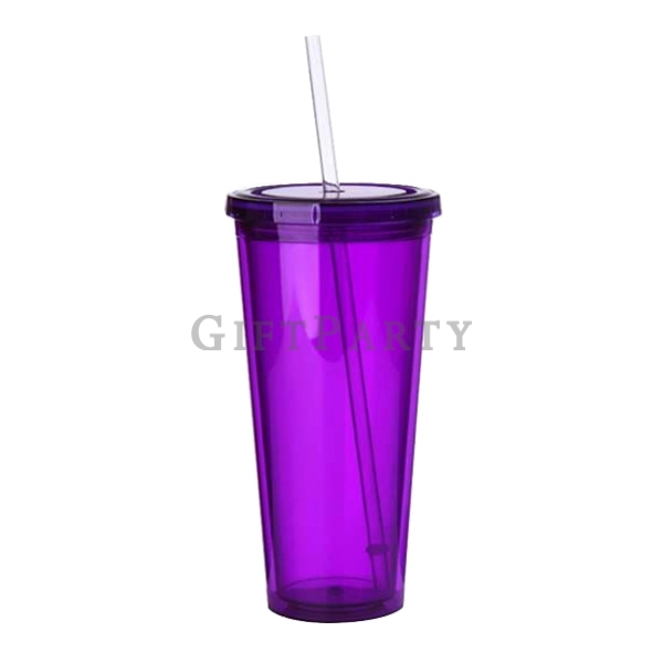 客製化禮品,贈品,雙層塑料吸管杯650ml