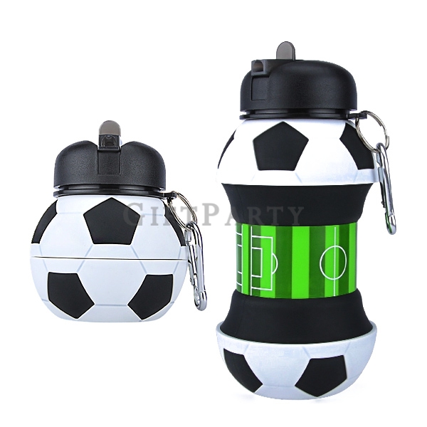 足球水壺,世足紀念品,FIFA足球,足球造型,足球運動水壺,足球伸縮水壺,Silicone football shaped kettle Custom logo,Advertising gifts, 
