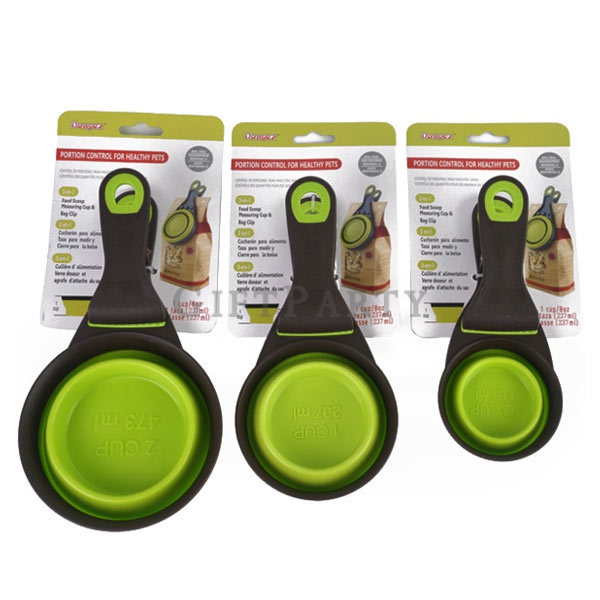 collapsible measuring cup and bag clip-寵物飼料量杯飼料夾