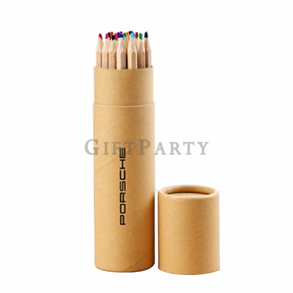 客製化禮品,贈品,禮贈品,兒童贈品-定制彩色鉛筆牛皮桶裝12色