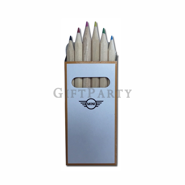 客製化禮品,MINI COPPER贈品,兒童小禮品,六色原木色鉛筆(彩印盒)