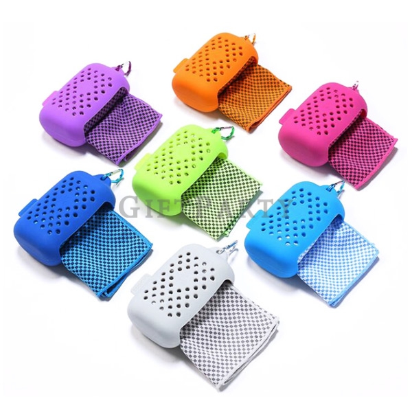 Cooling Towel Silicone bag towel,硅膠便攜涼感巾,Advertising gifts, promotional gifts, 矽膠涼感巾,運動贈品,企業禮品,客製化紀念