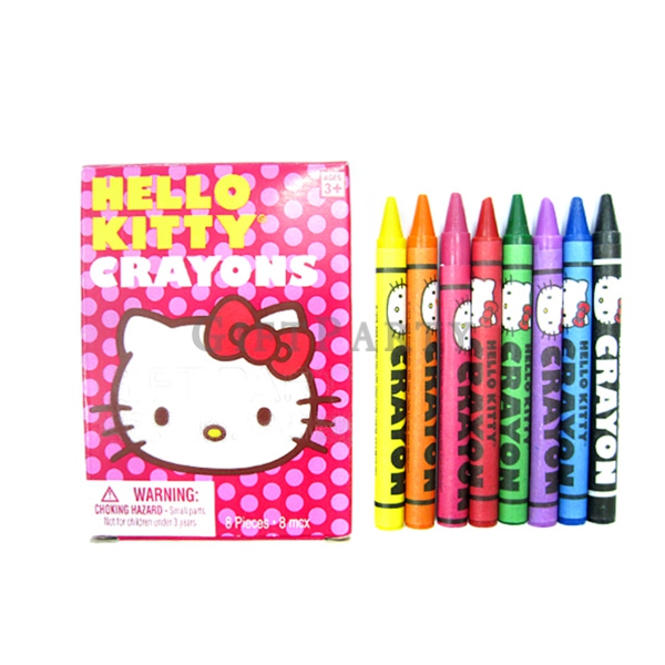 客製蠟筆,兒童贈品,授權禮品-KITTY12色蠟筆客製蠟筆