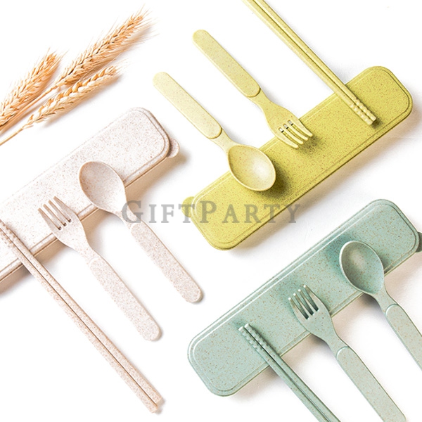 兒童餐具,禮品,贈品,禮贈品,兒童贈品,兒童禮品,三件餐具組,小麥秸桿三件式兒童餐具