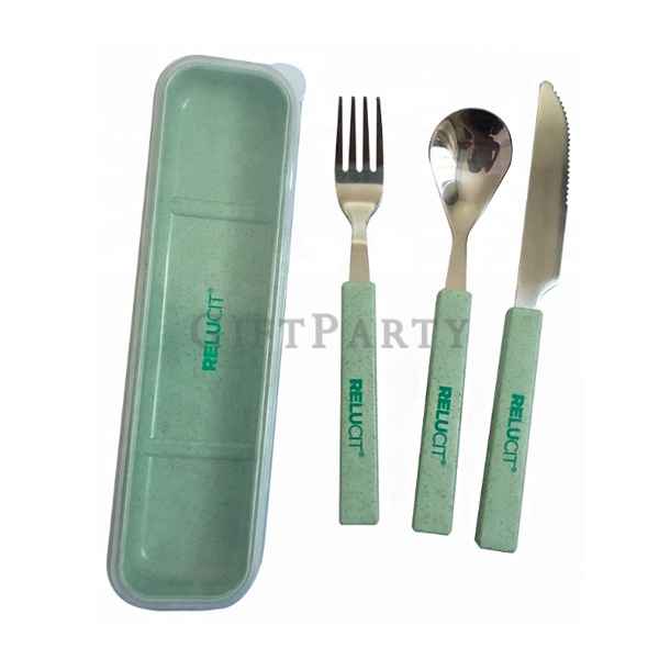 禮品,贈品,禮贈品,環保禮品,環保贈品,餐具組,三件式餐具,小麥秸桿餐具三件組