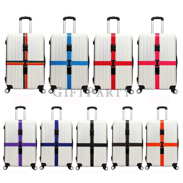 Luggage Tag Cross Belt Strap with Buckle-十字密碼鎖行李束帶