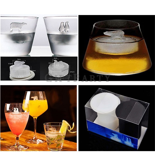 Polar bear shaped silicone penguin ice cube maker-北極熊企鵝造型制冰盒