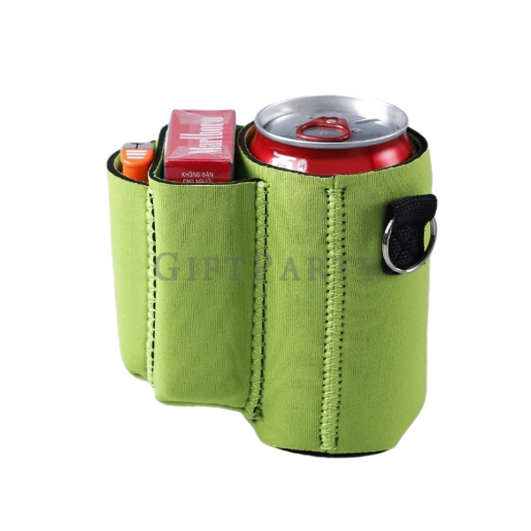 Beer Can Sleeve Neoprene With Cigarette and Lighter Holder,啤酒禮品,啤酒贈品,海尼根贈品,男性贈品,潛水布啤酒罐套(附香菸,打火機口袋),禮