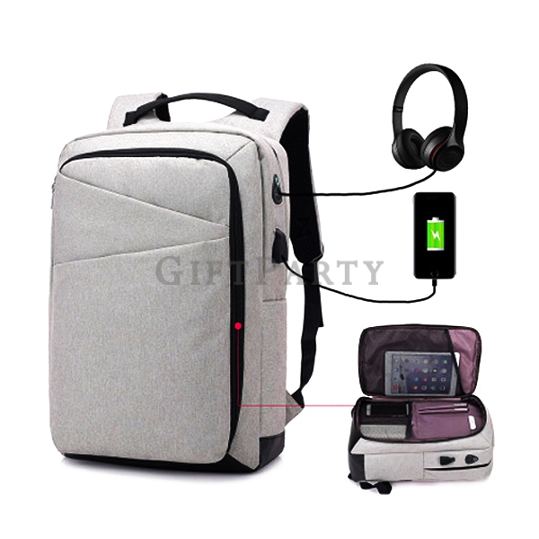 Smart BackpackWith USB Phone Charging Port,商務贈品,股東會贈品,企業員工禮品,商務電腦後背包-智能背包