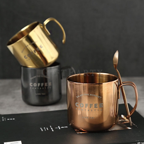 Stainless steel plated coffee cup不鏽鋼鍍色馬克杯咖啡杯,星巴克咖啡杯,客製禮品,贈品,紀念品,股東會贈品,股東會紀念品,