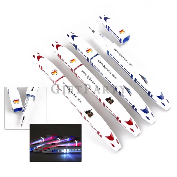  Train shaped led flashing light ball pen,發光列車造型筆,MRT贈品,客製化禮品,