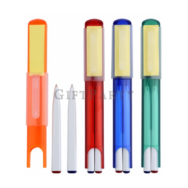 Advertising gifts, note pens custom, cheap gifts, custom advertising pens-便籤筆廣告筆雙色筆,Sticky notes bal