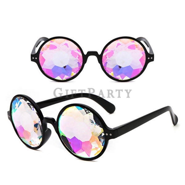 Prismatic Faceted Kaleidoscope Glass Lens  Cool Party Sunglasses,萬花筒眼鏡,彩虹棱鏡鏡片,時尚派對眼鏡,VOGUE贈品,百貨贈品,電音