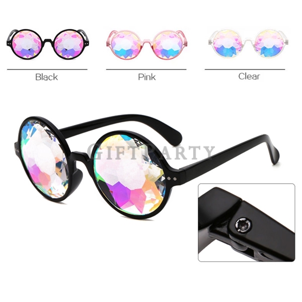 Prismatic Faceted Kaleidoscope Glass Lens  Cool Party Sunglasses,萬花筒眼鏡,彩虹棱鏡鏡片,時尚派對眼鏡,VOGUE贈品,百貨贈品,電音