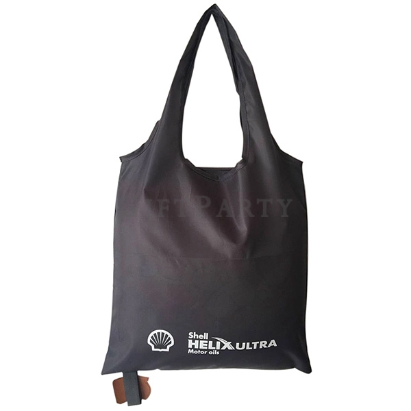 Custom environmental Polyester folding bag,客製折疊環保袋+皮標logo,禮品,企業禮品定制,客製化禮品,廣告贈品,股東會贈品,股東紀念品,宣傳品,時尚贈品,