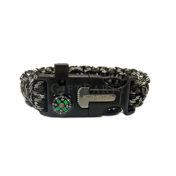 New Camping Hiking Climbing Paracord Bracelet Outdoor Survival Gear Kit Whistle Lifesaving Braided R