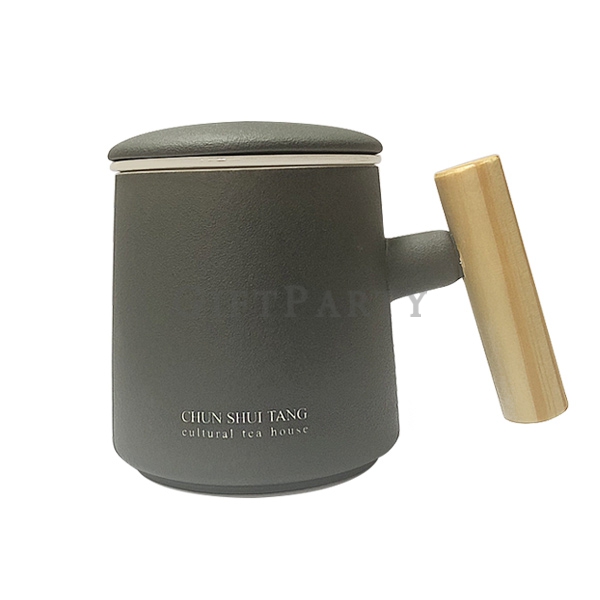 Mug with wooden handle,企業禮品,股東會贈品,木柄陶瓷馬克杯, Advertising gifts, promotional gifts, custom logo gifts,
