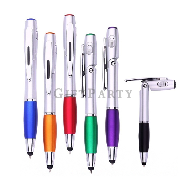 Silver folding bracket capacitor light pen,銀色折疊支架電容燈筆
