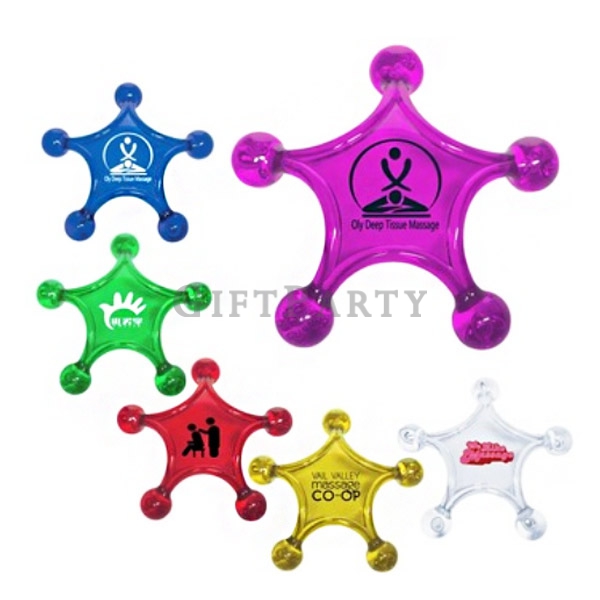 5 stars finger shiatsu press body plastic hand held massager,五角星塑料指壓按摩器,塑料按摩器,小贈品,禮品,廣告贈品,股東會贈品,銀行贈品