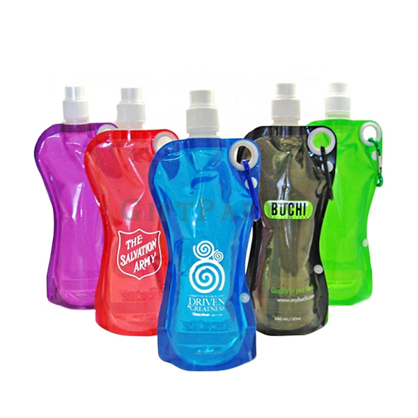 Folding  foldable water bottle 580ml,禮品,馬拉松贈品,路跑贈品,家庭日贈品,運動會贈品,折疊水壺袋帶登山扣580ml