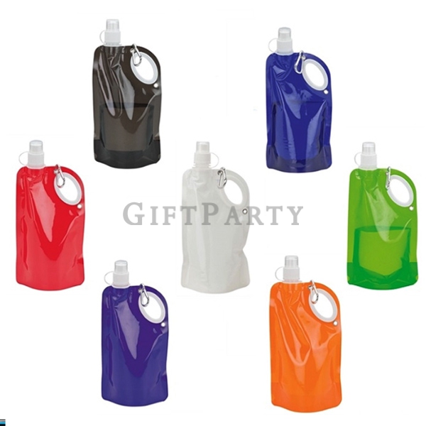 Folding  foldable water bottle 580ml,禮品,馬拉松贈品,路跑贈品,家庭日贈品,運動會贈品,折疊水壺袋帶登山扣580ml