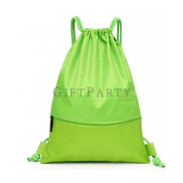 Waterproof nylon Sport Backpack Gym Sack Drawstring Bag,健身背包,運動贈品,健身贈品,束口後背包定制,ua贈品,防水尼龍螢光綠色束口健身包後背包