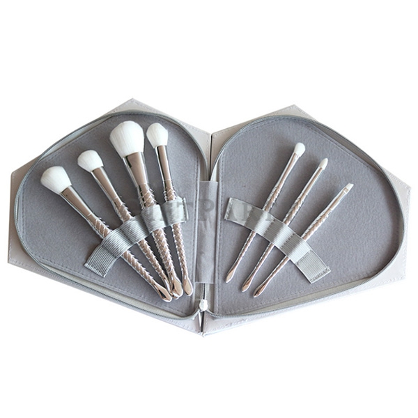 Unicorn handle makeup brush set with  Diamond shape Brush bag,鑽石刷具包+螺旋獨角獸刷具十件組11