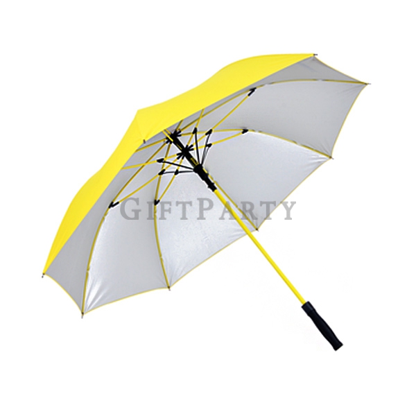 Yellow golf umbrella,防紫外線黃色高球傘,香港加油,Customized advertising gifts, corporate gifts, promotional gifts
