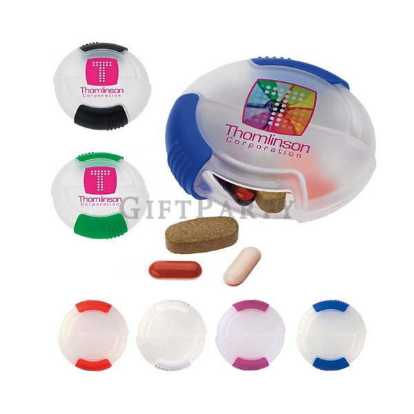 Round shaped  medicine storage box,外銷藥盒,禮品,贈品,廣告贈品,藥廠贈品,透明圓形藥盒,Advertising gifts, OEM gifts, promoti