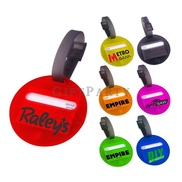 Round luggage tag,圓形行李吊牌,Round plastic bag tag,Round custom plastic golf bag tag,旅展贈品,30元贈品,禮品,贈品,