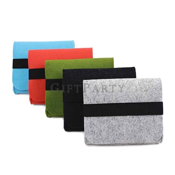 Electronic Accessories Cable Organizer Bag Felt Travel Cable Storage Bag for Charging ,毛氈收納包
