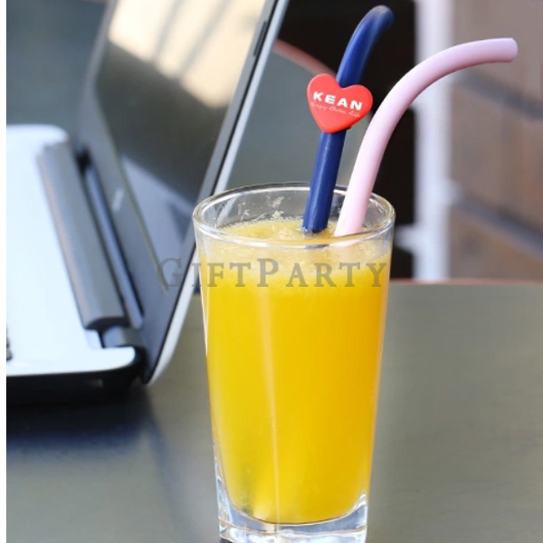 Silicone Straws Heart Shape Silicone Reusable Folding Silicone Straws,愛心折疊吸管膠囊盒,dvertising gifts, pr