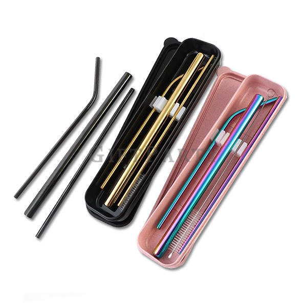 Eco stainless straws set with gift box,客製化禮品,環保吸管,文創贈品,廣告贈品,不鏽鋼吸管,贈品,股東會贈品,不鏽鋼吸管組小麥盒
