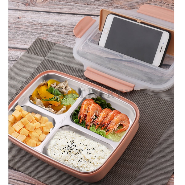 SE4081192WT3-304不鏽鋼分格餐盒,Stainless Steel 4 Compartment Lunch Box,兒童贈品,股東會贈品,股東會紀念品,