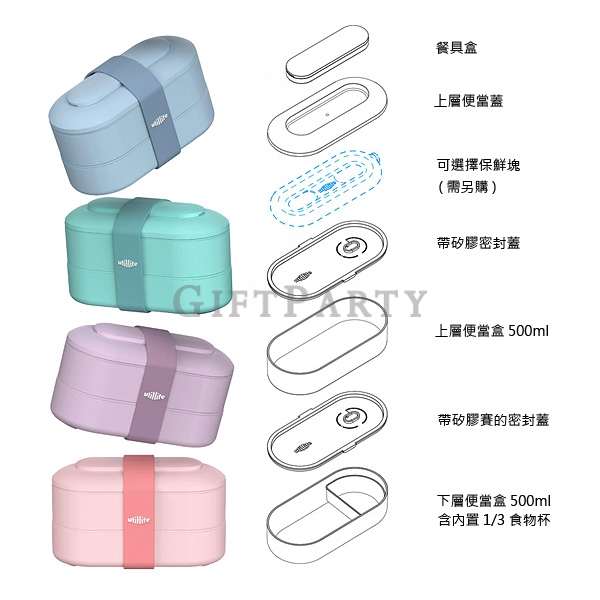 精品贈品,品牌贈品,授權贈品,vip禮品,日本禮品,加拿大Utillife雙層餐盒,Canadian Utillifer two-tier lunch box