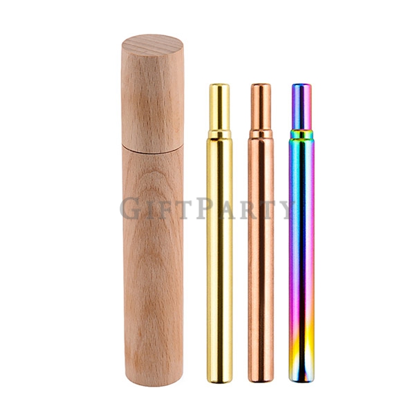Custom Logo Collapsible Stainless Steel Straw Cleaning Brush Bamboo Case,時尚贈品,VOGUE贈品,ELLY贈品,百貨贈品,禮品
