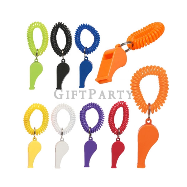 custom spring ring coil wrist band  whistle,選舉贈品,30元贈品,便宜贈品,廣告贈品,兒童安全贈品,女性贈品,塑料哨子彈簧圈, Advertising gi