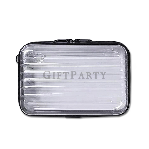 ABS PC Transparent case cosmetic bag,luggage box shape Transparent PC Makeup bag ,Transparent Wash b