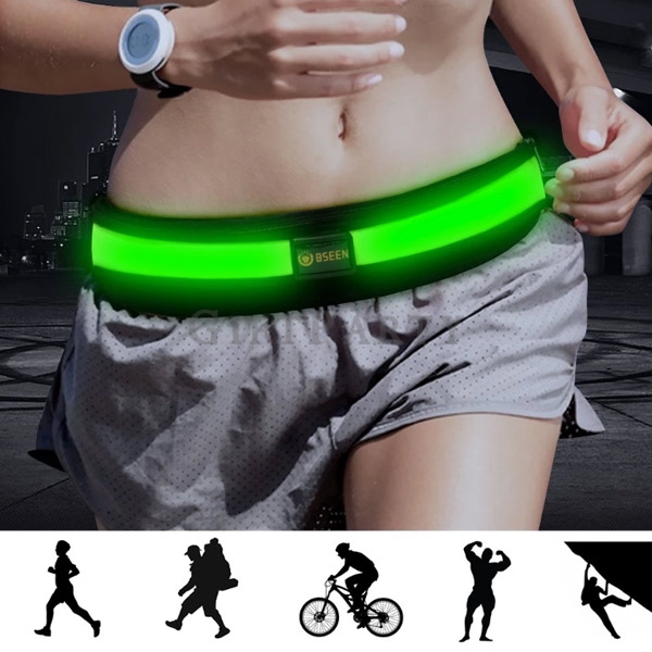 Led Running Belt USB Rechargeable Fanny Pocket ,LED發光跑步帶發光運動腰包,運動腰包,健身腰包,發光腰包,路跑紀念品,夜跑贈品,