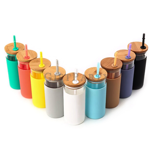 Silicone sleeve high borosilicate glass bottle with PP straw, 品牌贈品,設計禮品,設計贈品,股東會贈品,股東紀念品,精品禮品,vip贈品,