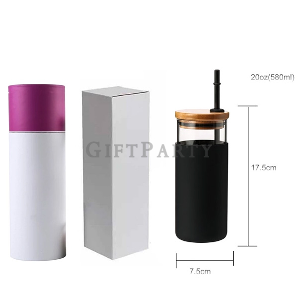 Silicone sleeve high borosilicate glass bottle with PP straw, 品牌贈品,設計禮品,設計贈品,股東會贈品,股東紀念品,精品禮品,vip贈品,