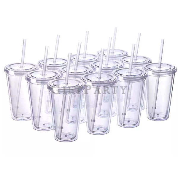 BPA Free Tritan 16oz Plastic Double Wall Tumbler Cup With lid and straw,環保杯,塑料吸管杯,星巴克吸管杯,星巴克杯,塑料TRIT