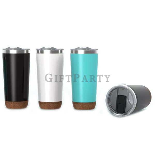 20oz double wall stainless steel tumbler with cork bottom -20oz不鏽鋼保溫杯帶軟木底,設計款杯,股東會贈品,星巴克杯,精品贈品,Adver